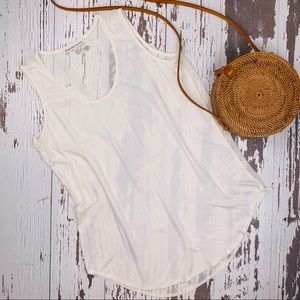 Sheer and Cotton Tank Blouse